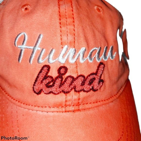 NEW Time and Tru Adjustable "Human Kind" Orange Cap - Picture 4 of 4